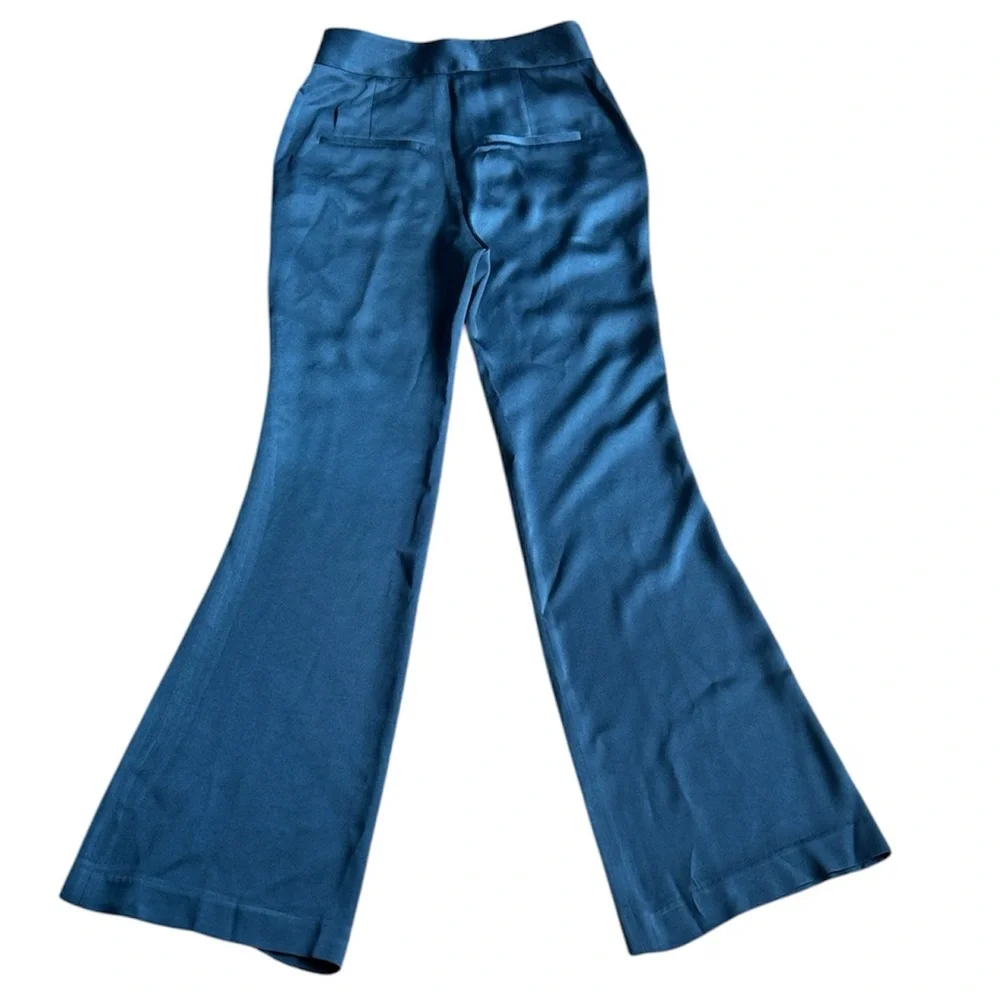 Veronica Beard Lebone High-Rise Flared Pants in Blue Stone sz 2 - Picture 3 of 10